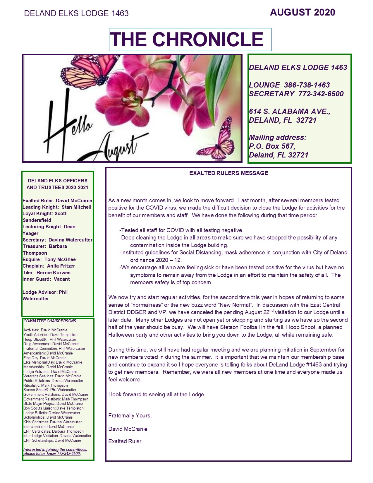 CALENDAR and EVENTS DeLand Elks 1463